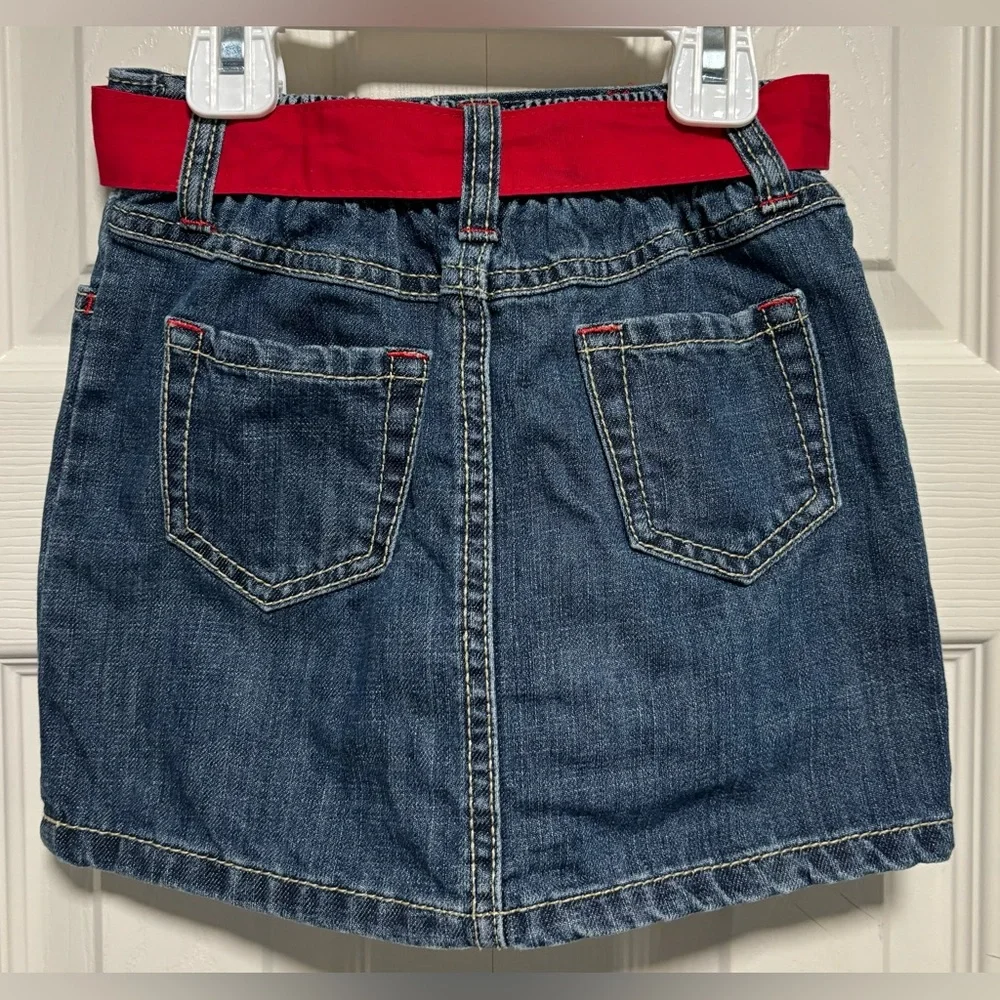 Gymboree Girls Heart Belted Jean Skort